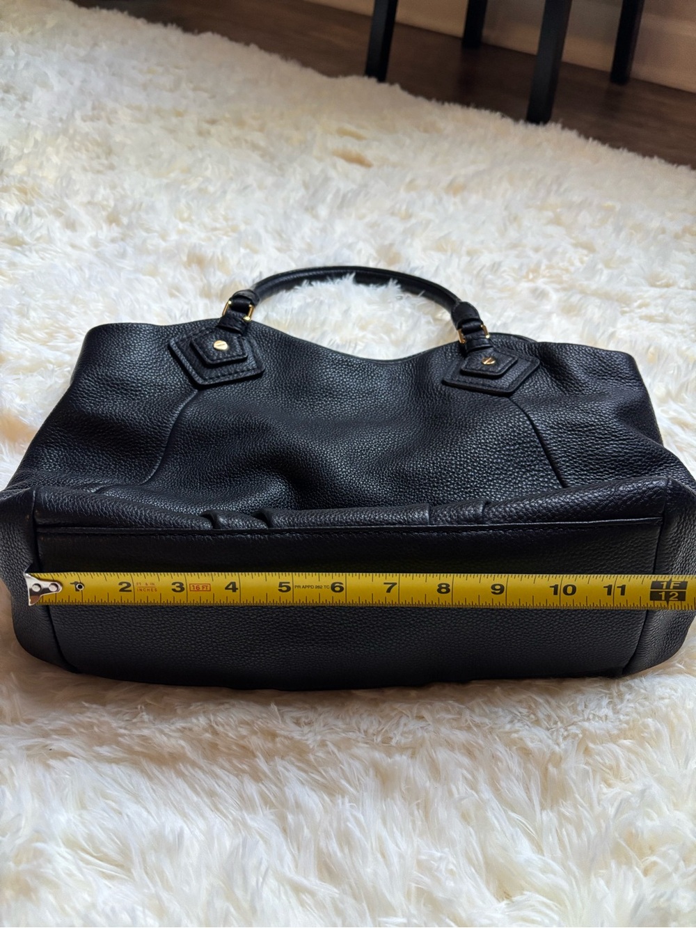 Marc Jacobs New York Black Pebbled Leather Tote Bag Gold Hardware - Picture 7 of 9